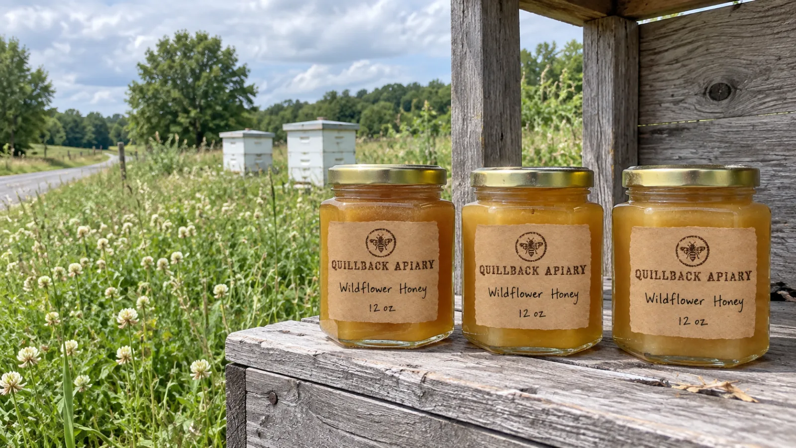 Three jars, packed in straw and pine